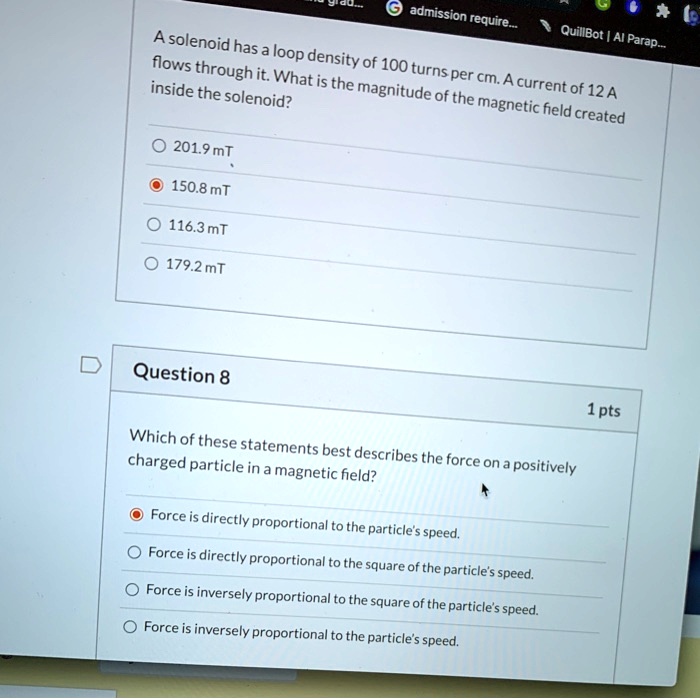 SOLVED:admission requires Asolenoid has QuiliBot [ Parap loop flows ...