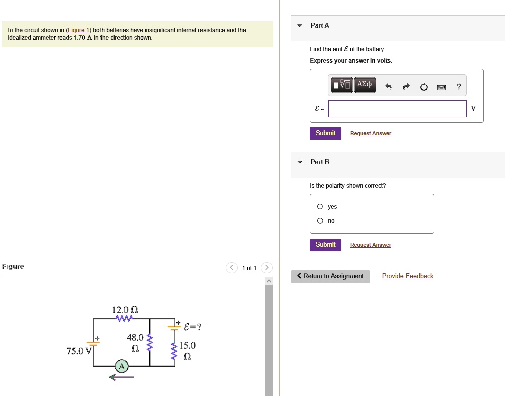 SOLVED In The Circuit Shown In Figure 1 Both Batteries Have