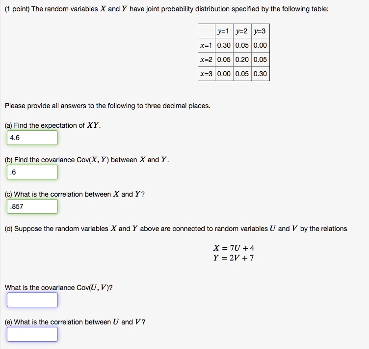 Point The Random Variables X And Y Have Joint Probabi Itprospt