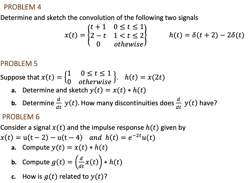 Solved Sketch the following signals for x(t) shown in figure | Chegg.com