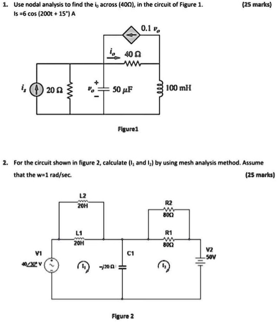 Solved Use Nodal Analysis To Find The Current I0 Across The 40Î