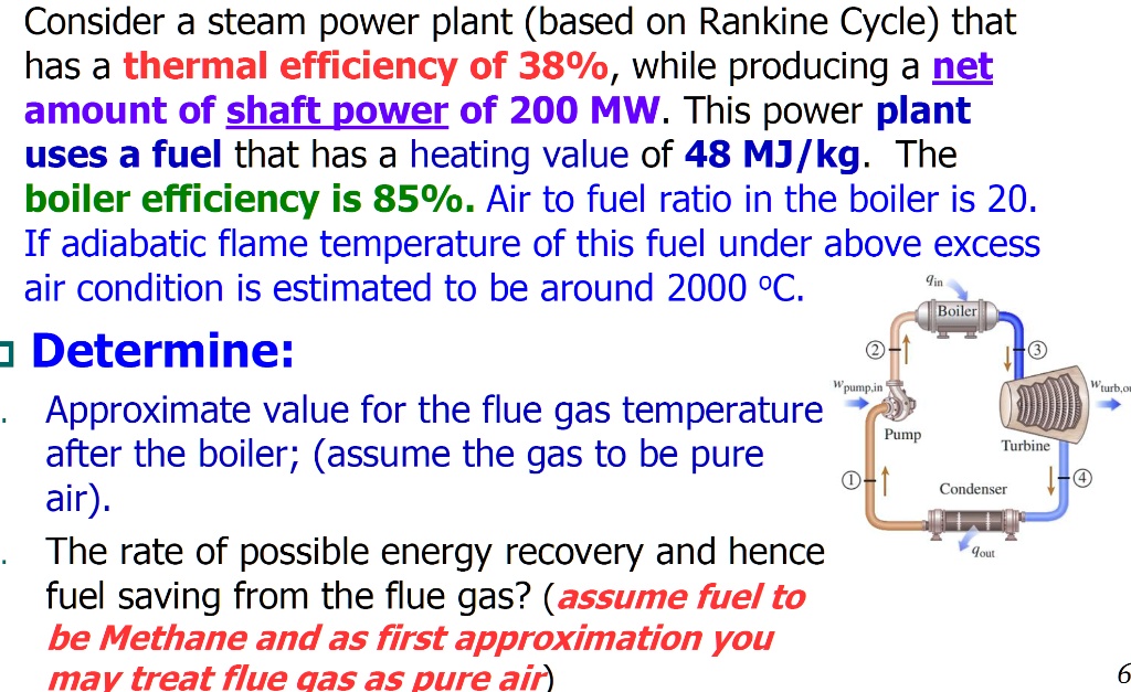 Consider a steam power plant (based on Rankine Cycle)...
