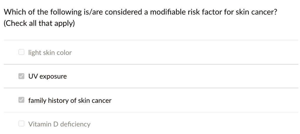 SOLVED: Which of the following is/are considered a modifiable risk ...