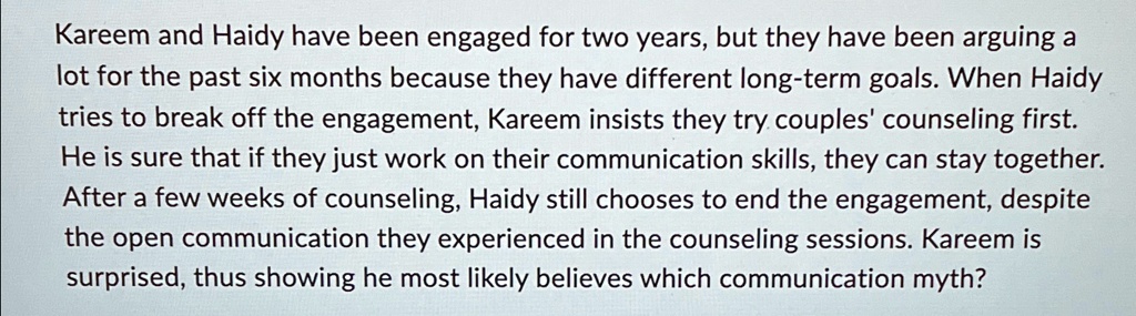 kareem and haidy have been engaged for two years but they have been arguing a lot for the past six months because they have different long term goals when haidy tries to break off the engage 00486