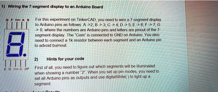 1) Wiring the 7-segment display to an Arduino Board GF Com AB 8. For ...