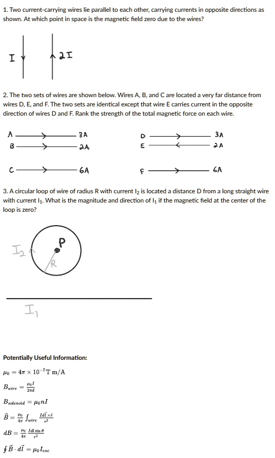 SOLVED Two currentcarrying wires lie parallel to each other; carrying