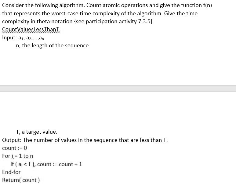 consider the following algorithmcount atomic operations and give the ...