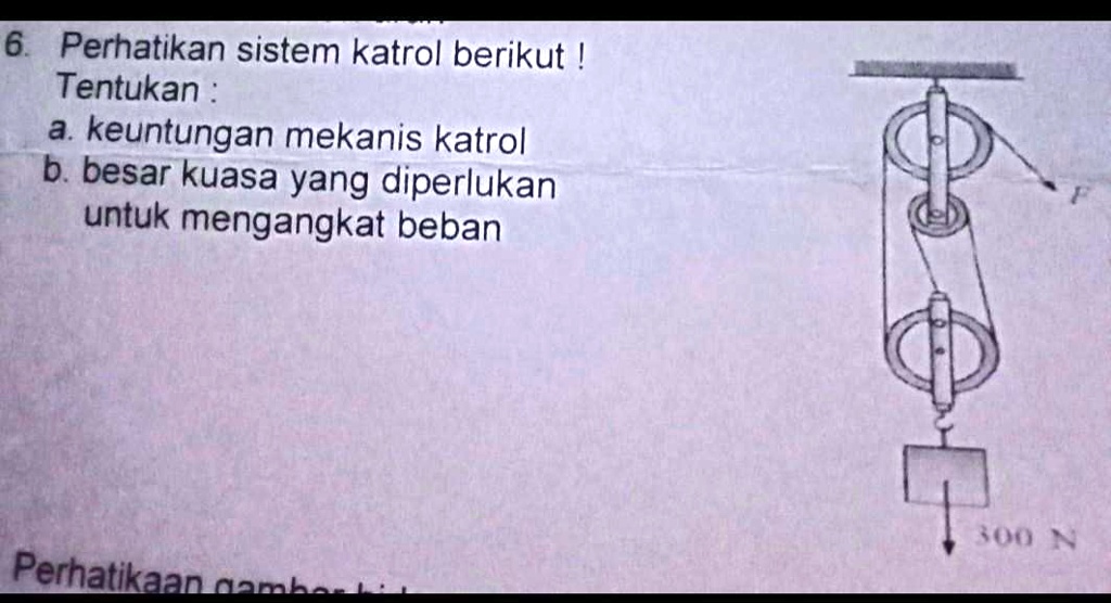 SOLVED: Perhatikan Katrol Di Bawah Ini! Berapakah Gaya Kuasa Untuk ...