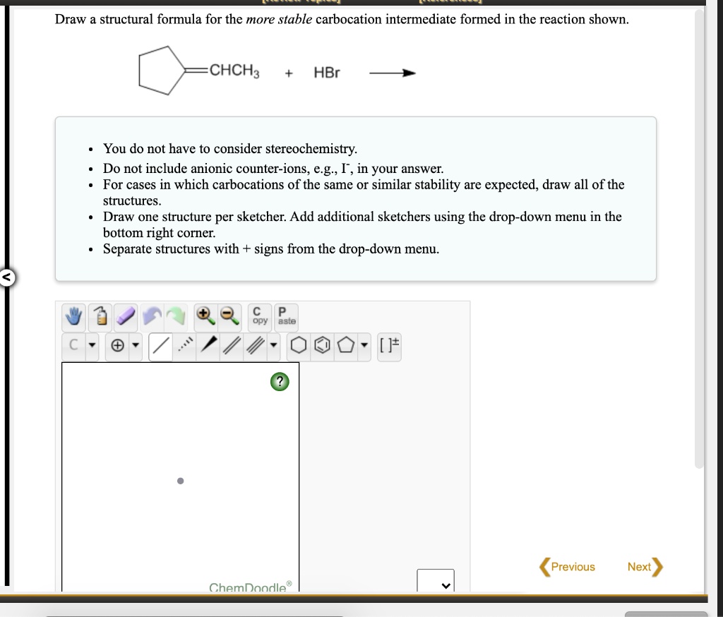 Solveddraw A Structural Formula For The More Stable Carbocation