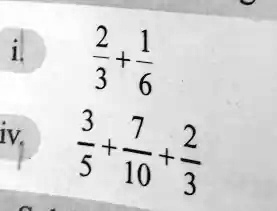 (2)/(3) + (1)/(6)
(3)/(5) + (7)/(10) + (2)/(3)