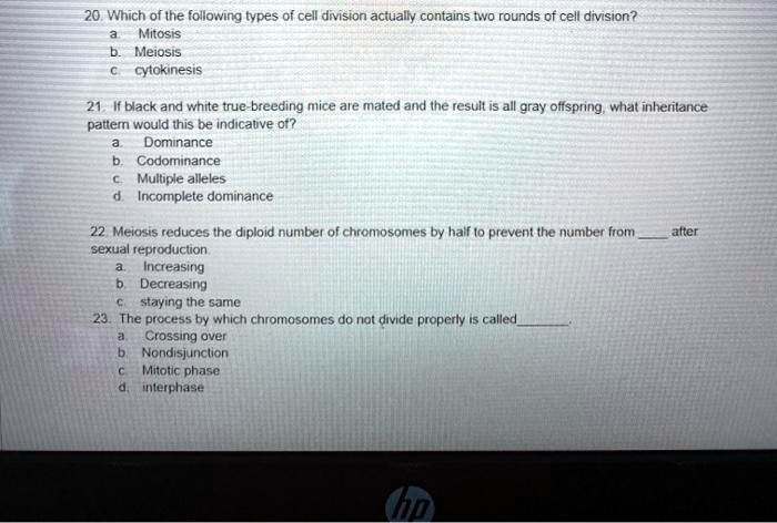 SOLVED: 20 Which of the following types of cell division actually