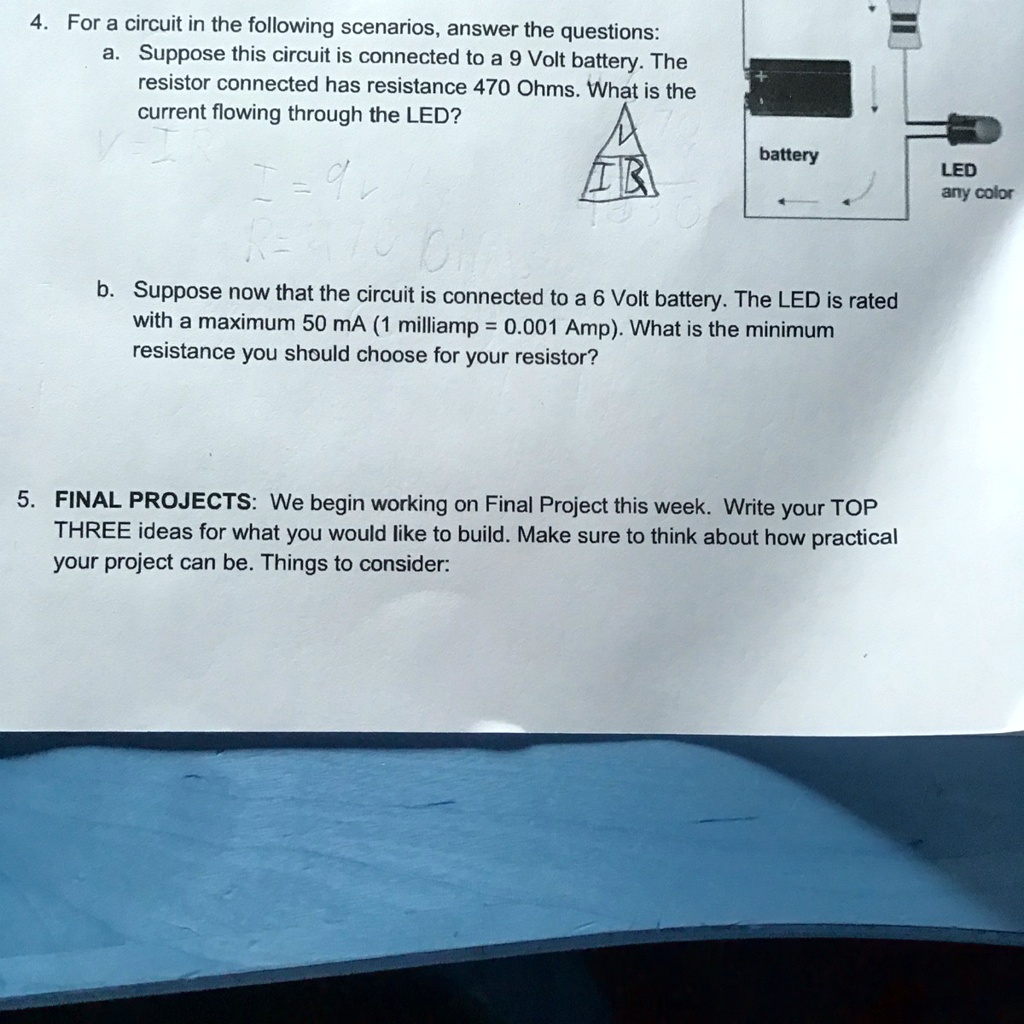 SOLVED'HELP ASAP!! Ohms law homework For a circuit in the following