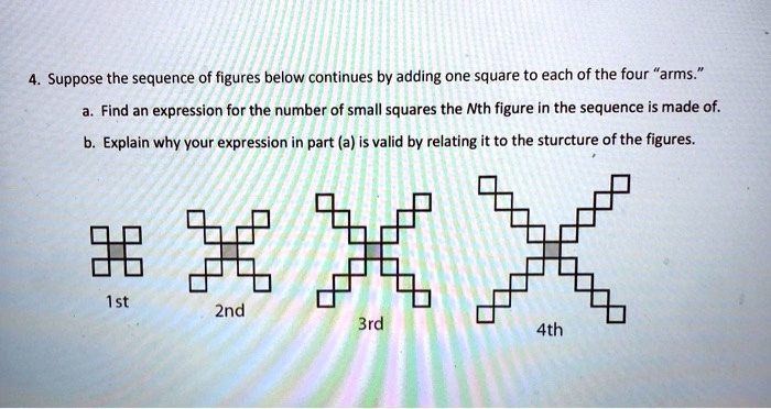 SOLVED: Suppose the sequence of figures below continues by adding one ...