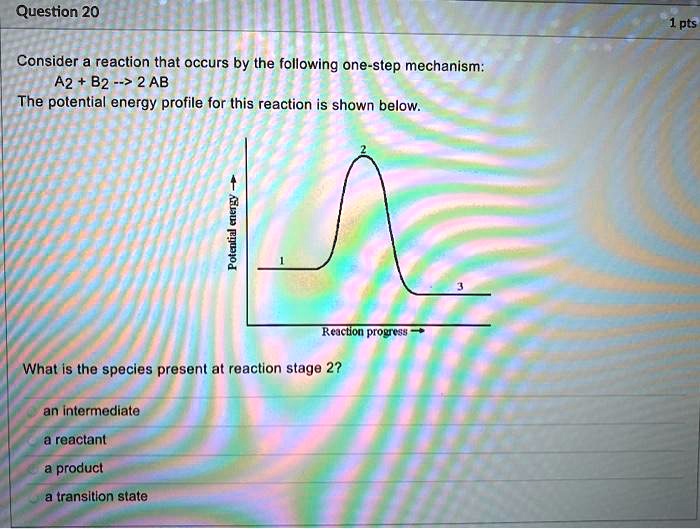 question 20 1 pts consider a reaction that occurs by the following one ...