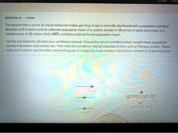 SOLVED POINT The amount that a server at a local restaurant makes per