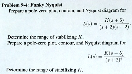 SOLVED: Problem 9-4: Funky Nyquist Prepare A Pole-zero Plot, Contour ...