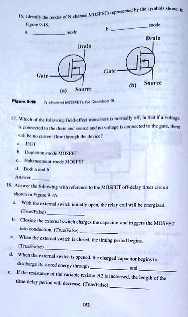 SOLVED Figure 915. a mode mode b. Drain Drain Gate Gate (b) Source (a