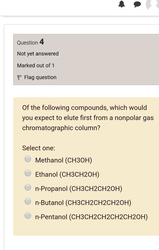 SOLVED: Of the following compounds, which would you expect to elute ...