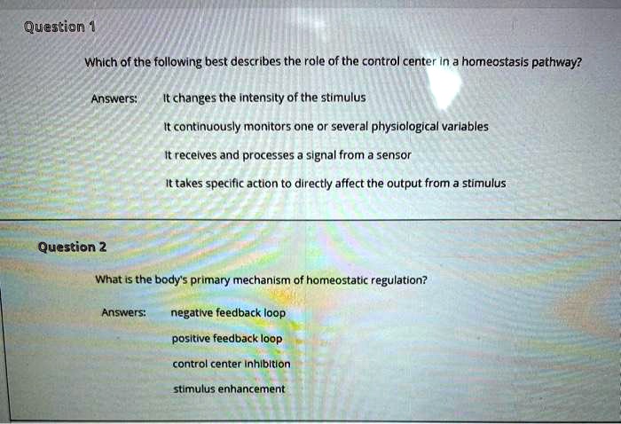 SOLVED: Which of the following best describes the role of the control ...