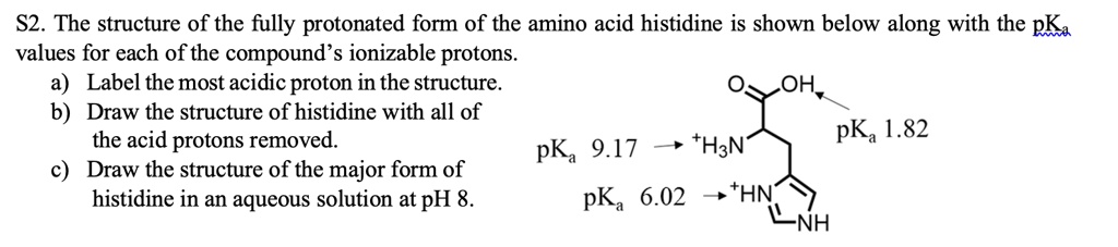 SOLVED: S2 The structure of the fully protonated form of the amino acid ...