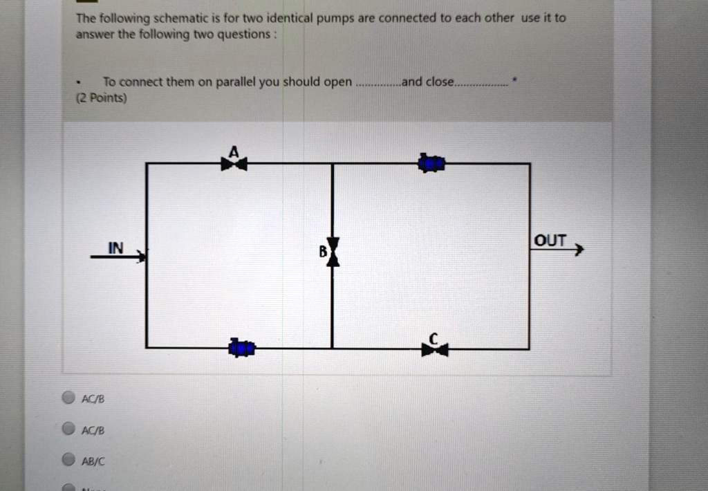 SOLVED The following schematic is for two identical pumps that are