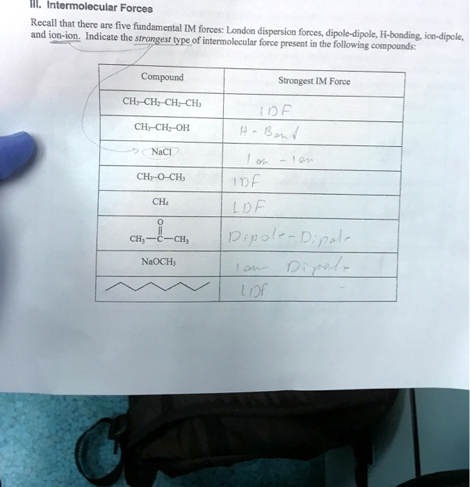 Solved Intermolecular Forces Recall That There Are Five Fundamental Im Forces London And Ion 8253