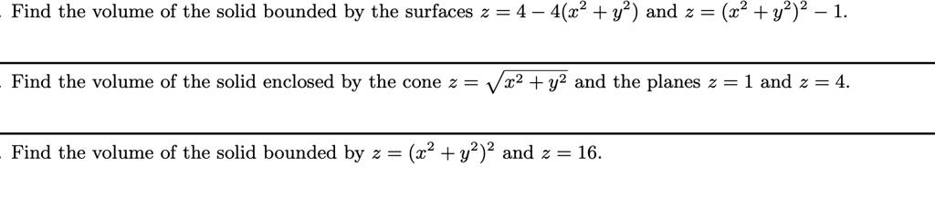 Find The Volume Of The Solid Bounded By The Surfaces 2 Itprospt