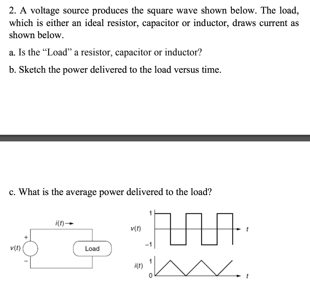 SOLVED 2. A voltage source produces the square wave shown below. The