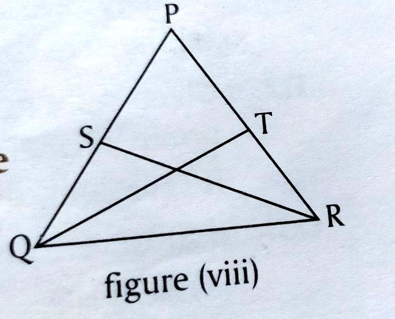 Solved In Figure 8 Pqr Is An Isosceles Triangle With Pq Equal To Pr If S And T Are The 5078