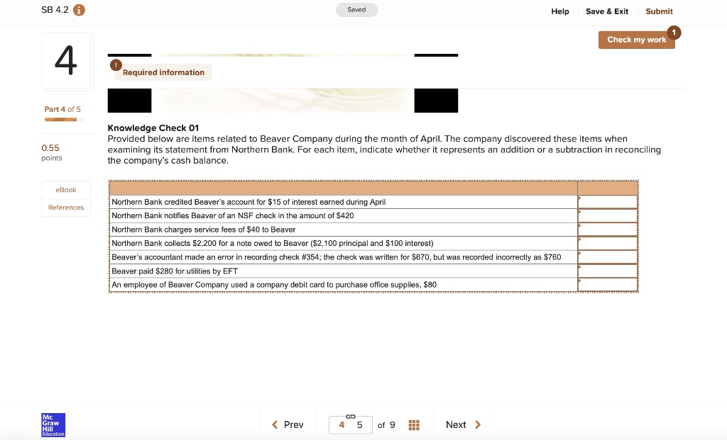 Provided below are items related to Beaver Company during the month of