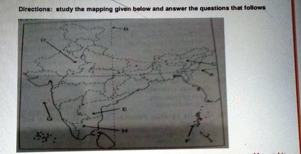 SOLVED: The Dashed Line Marked As 'A' On The Map Of India Shows Which ...