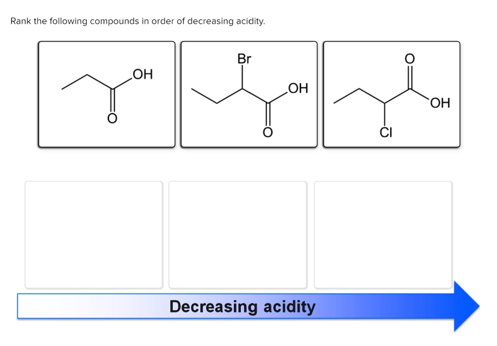 SOLVED: Rank the following compounds in order of decreasing acidity: Br ...