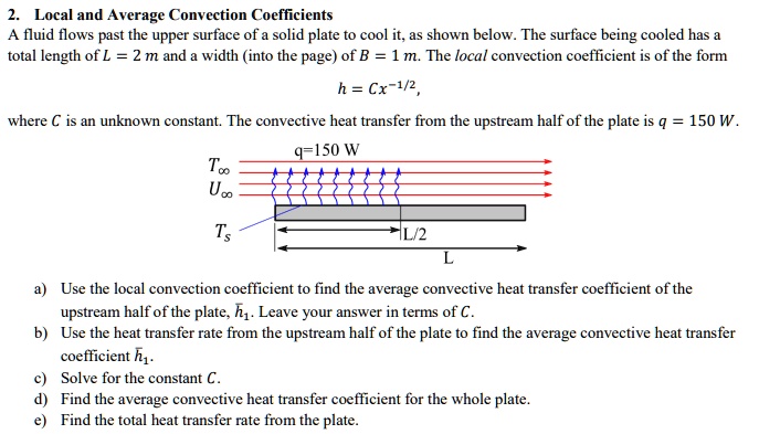 SOLVED: Local and Average Convection Coefficients A fluid flows past ...