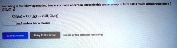 40 ml of carbon tetrachloride to moles