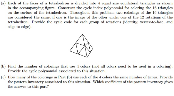 SOLVED: Each of the faces of tetrahedron is divided into equal size ...