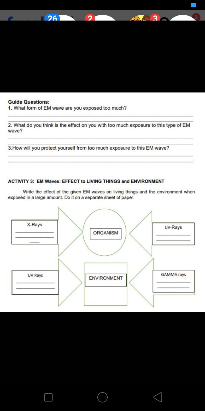 SOLVED Guide Questions 1. What form of EM wave are you exposed too