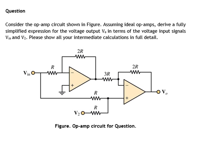 SOLVED: Question Consider the Op-amp circuit shown in Figure. Assuming ...