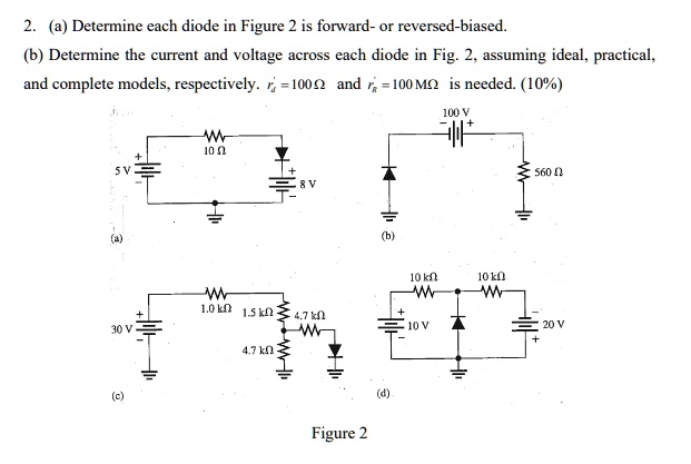 SOLVED: 2. (a) Determine each diode in Figure 2 is forward- or reversed ...