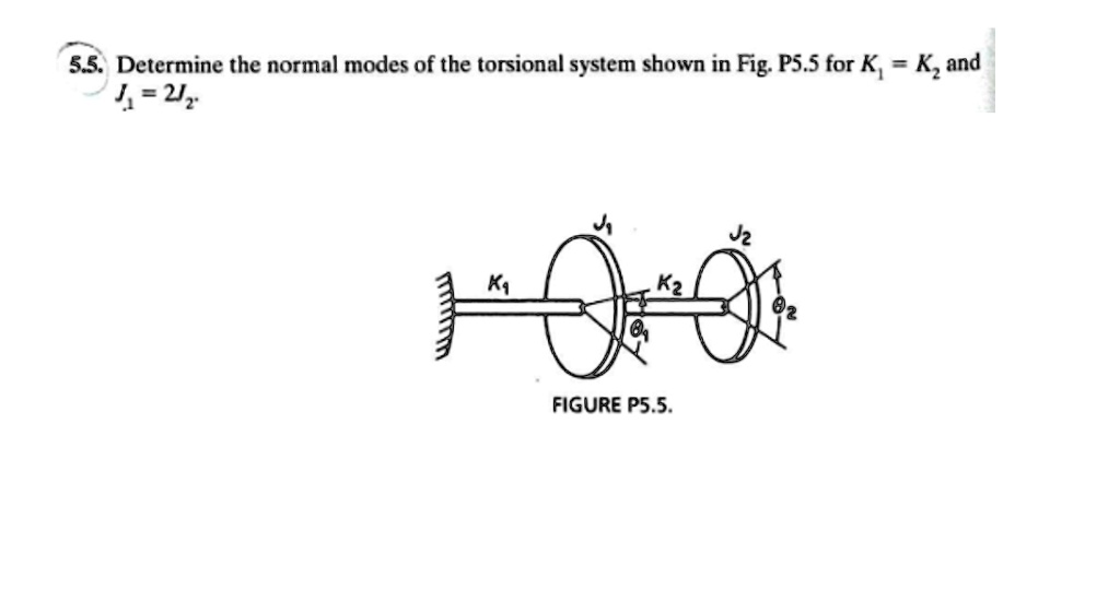 5.5. Determine the normal modes of the torsional system shown in Fig ...