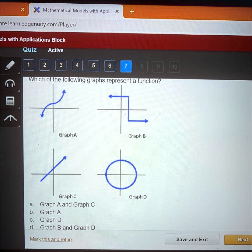 SOLVED: 'Which Of The Following Graphs Represents A Function ...