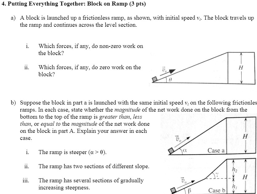 SOLVED: Putting Everything Together: Block on Ramp A block is launched ...