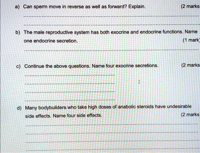 Solved A Can Sperm Move In Reverse As Well As Forward Explain