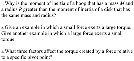 Why Is The Moment Of Inertia Of A Hoop That Has A Mas… - Solvedlib