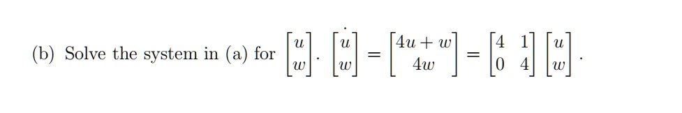 4u aw 4 04 solve the system in for 19362