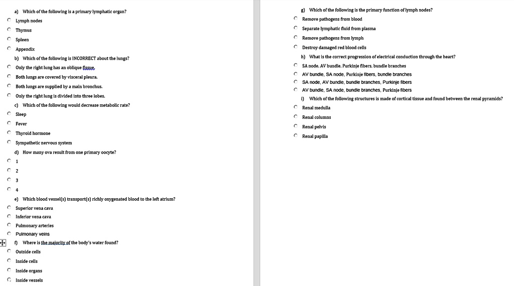 VIDEO solution: a) Which of the following is a primary lymphatic organ