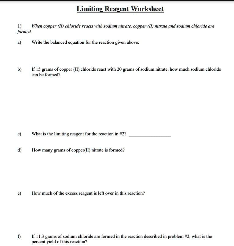 SOLVED When copper (II) chloride reacts with sodium nitrate, copper
