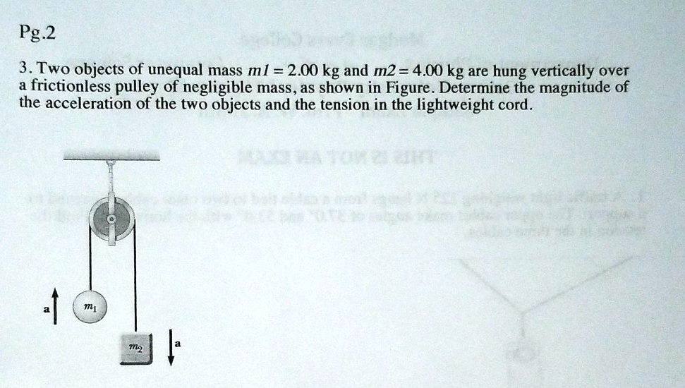 Solved Pg 2 3 Two Objects Of Unequal Mass Ml 2 00 Kg And M2 4 00