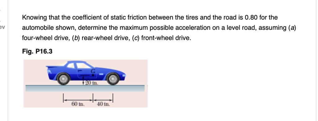 SOLVED: Knowing that the coefficient of static friction between the ...