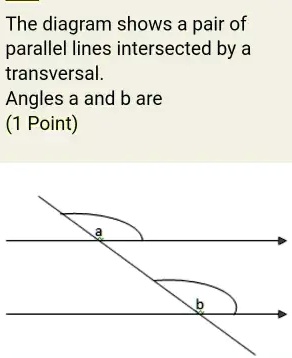 SOLVED: The diagram shows a pair of parallel lines intersected by a ...