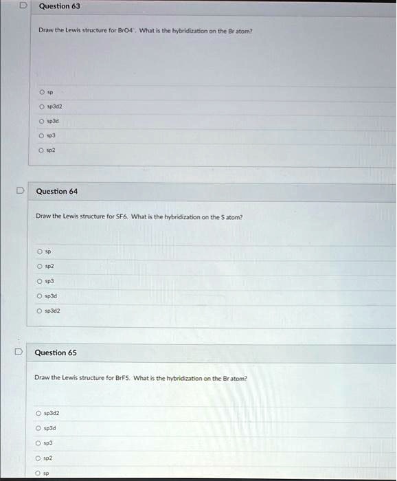 Solved: Question 63 Draw The Lewis Structure For Bro4. What Is The 